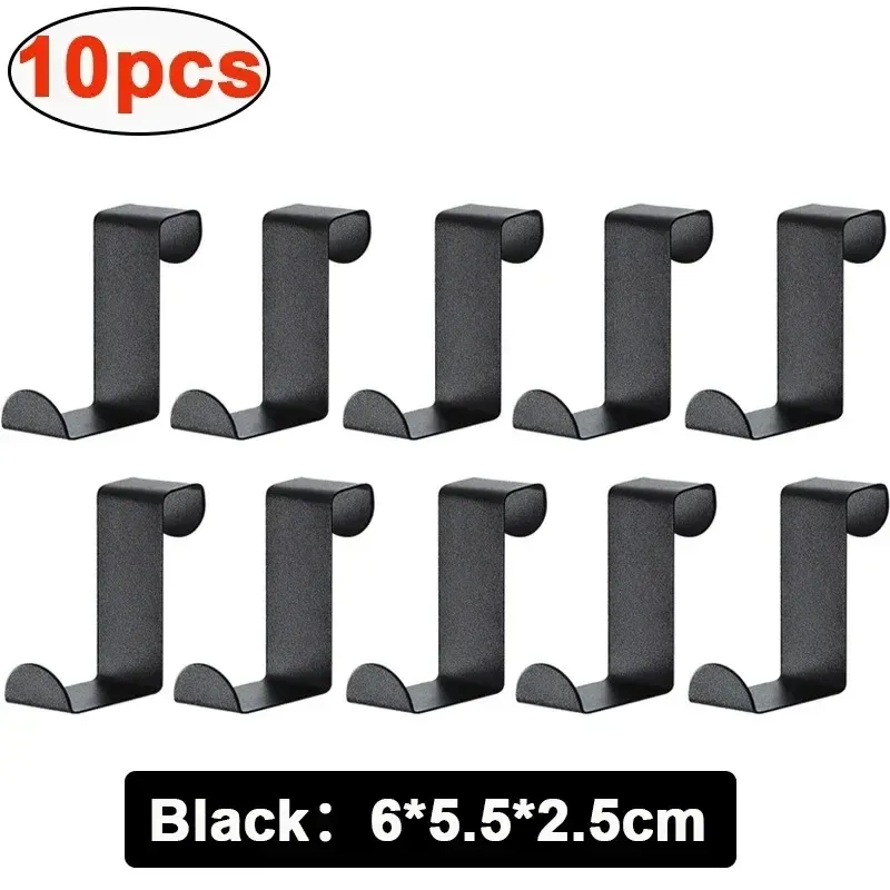 Crochet de porte en forme de Z en acier inoxydable pour armoire de salle de bain, lot de 1, 3, 6 ou 10 17