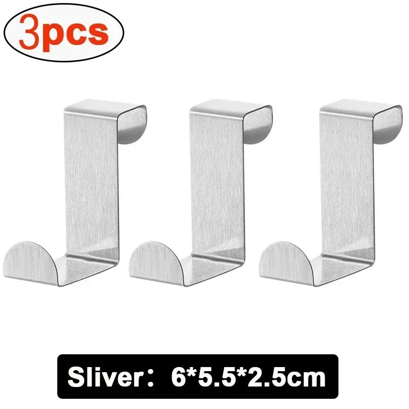 Crochet de porte en forme de Z en acier inoxydable pour armoire de salle de bain, lot de 1, 3, 6 ou 10 10