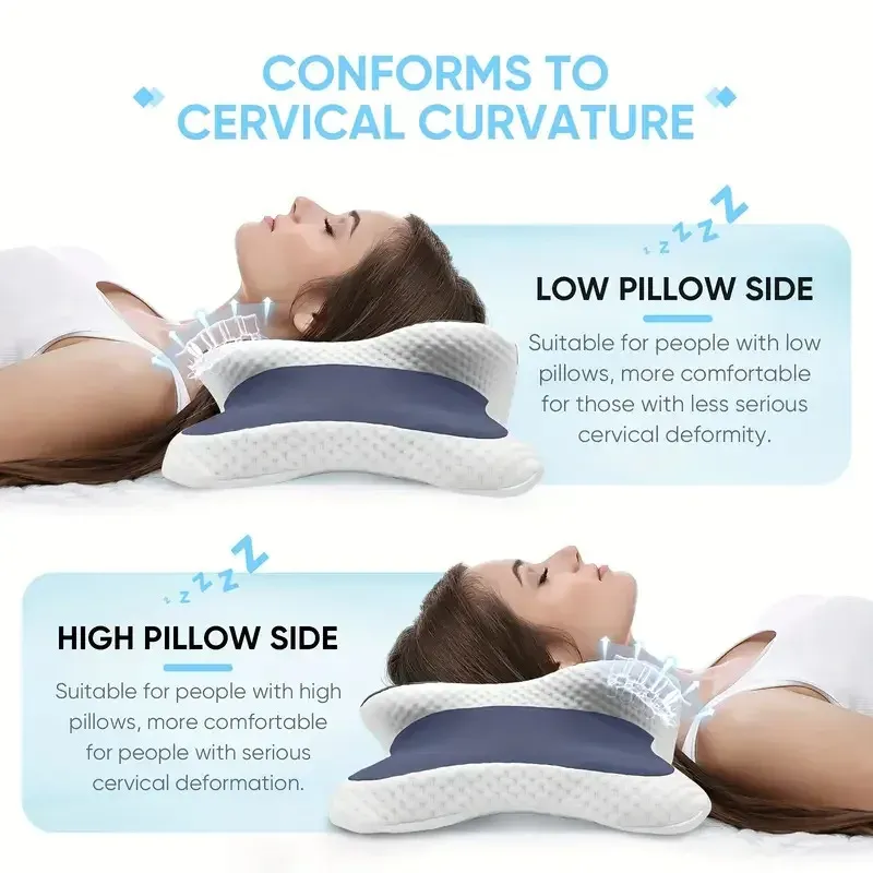 Oreiller cervical orthopédique en mousse à mémoire de forme, soutien ergonomique pour le cou 3