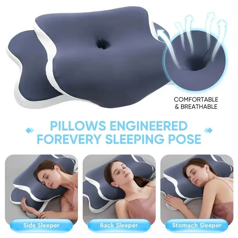 Oreiller cervical orthopédique en mousse à mémoire de forme, soutien ergonomique pour le cou 4