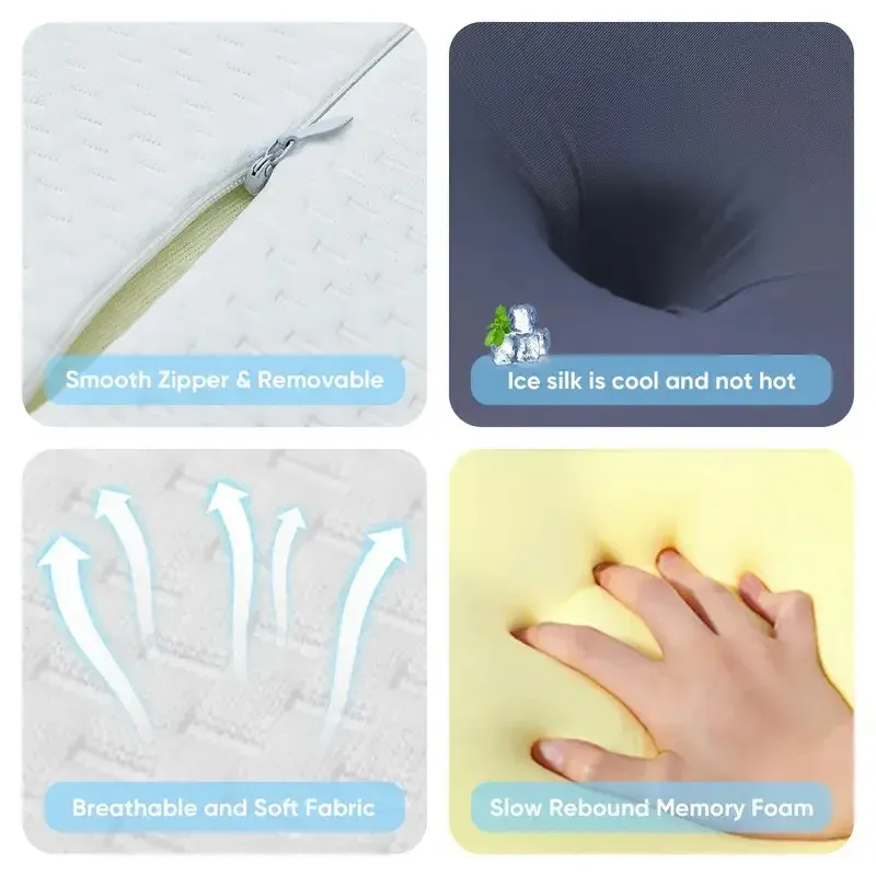 Oreiller cervical orthopédique en mousse à mémoire de forme, soutien ergonomique pour le cou 5