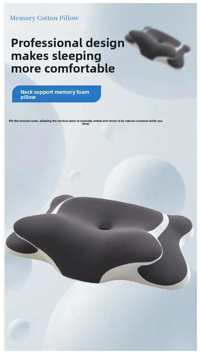 Oreiller cervical ergonomique en mousse à mémoire de forme