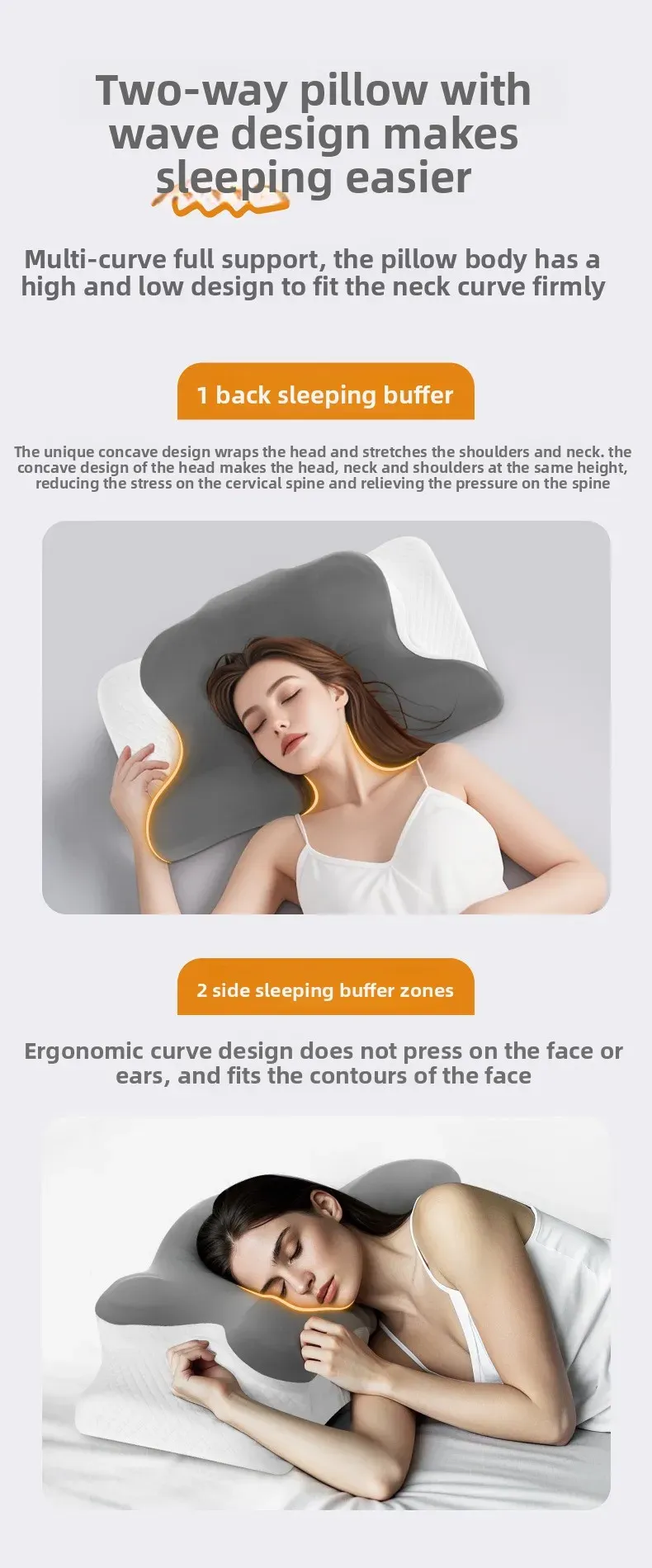 Oreiller cervical ergonomique dans un intérieur confortable