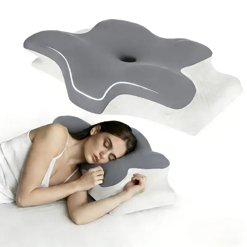 Oreiller cervical orthopédique en mousse à mémoire de forme, soutien ergonomique pour le cou 12