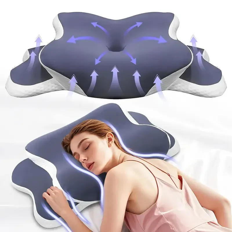 Oreiller cervical orthopédique en mousse à mémoire de forme, soutien ergonomique pour le cou 8