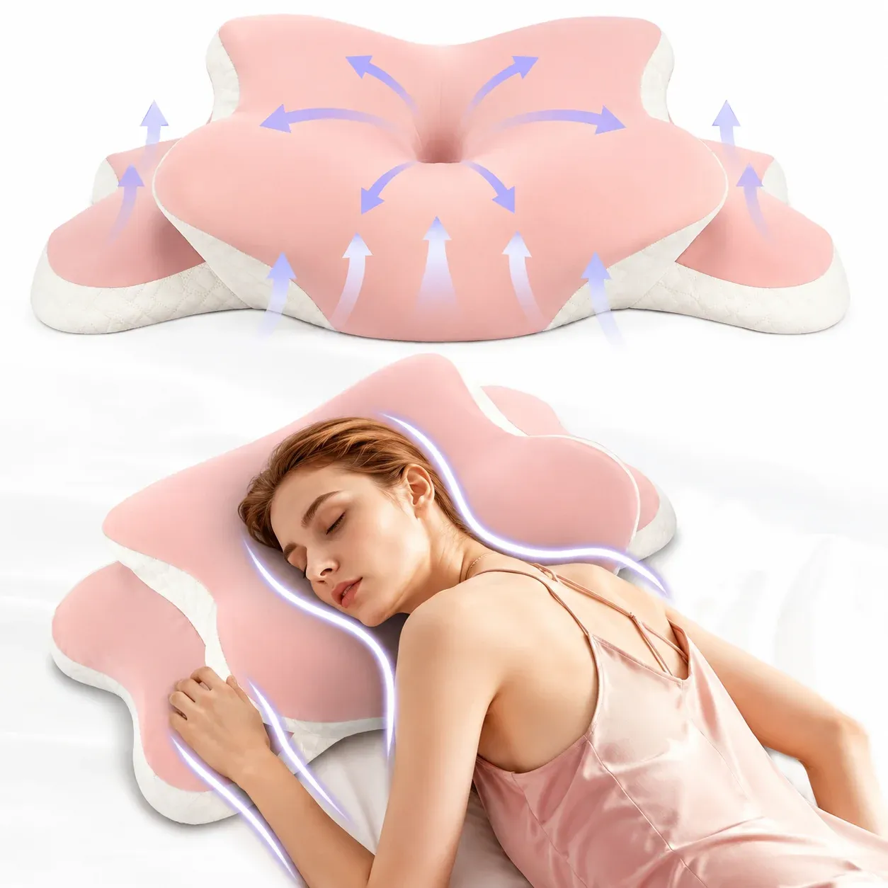 Oreiller cervical orthopédique en mousse à mémoire de forme, soutien ergonomique pour le cou 7