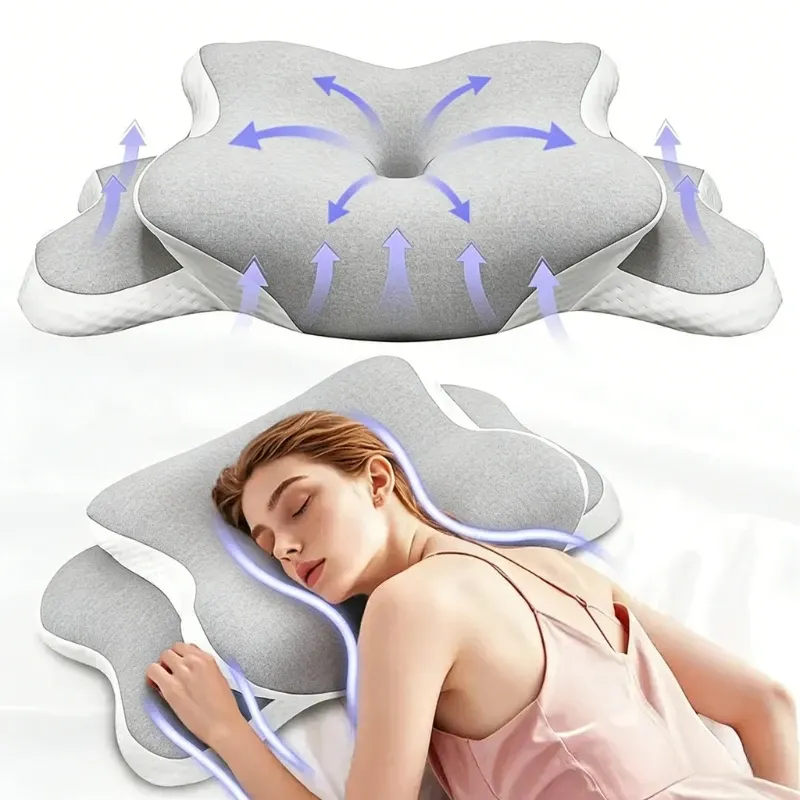 Oreiller cervical orthopédique en mousse à mémoire de forme, soutien ergonomique pour le cou 10