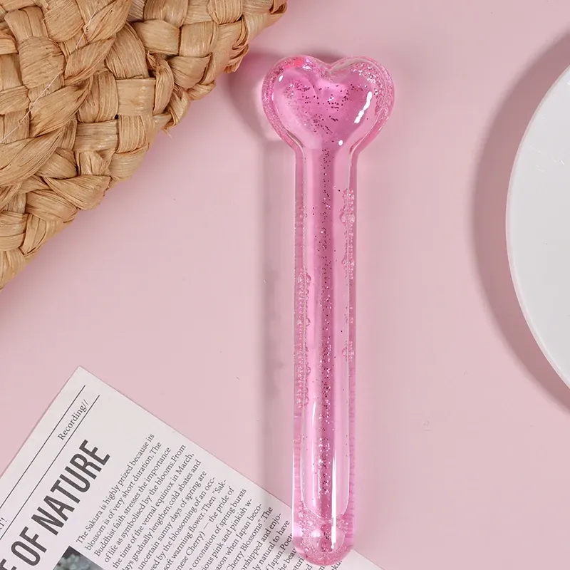 Rouleaux de glace en forme de cœur pour femme, boules de beauté rafraîchissantes, rouleau visage, masseur des yeux, outil de congélation 3