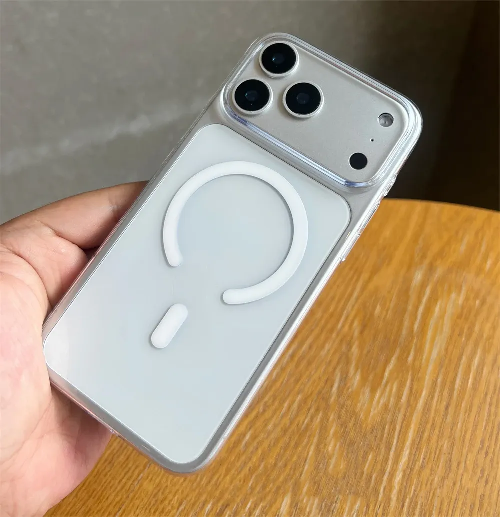 Coque magnétique transparente ultra-fine en PC rigide HD pour iPhone 12 à 18 Pro Max, compatible MagSafe 4