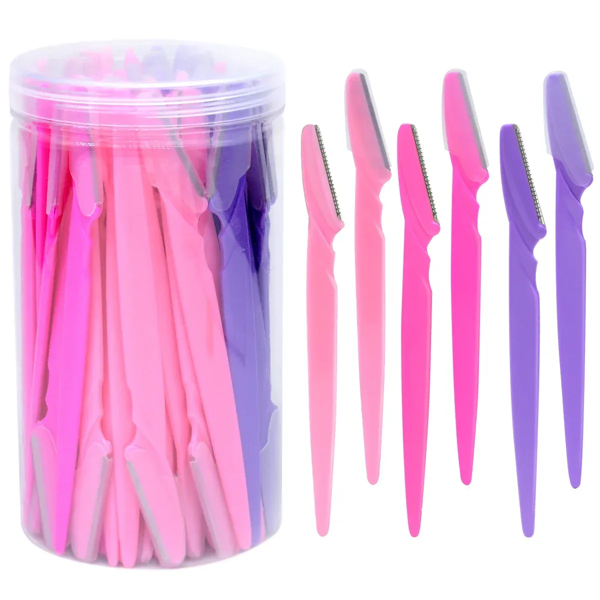 Rasoirs à sourcils avec récipient, tondeuse visage pour épilation, outils de coupe sûrs, lot de 30 pièces 7