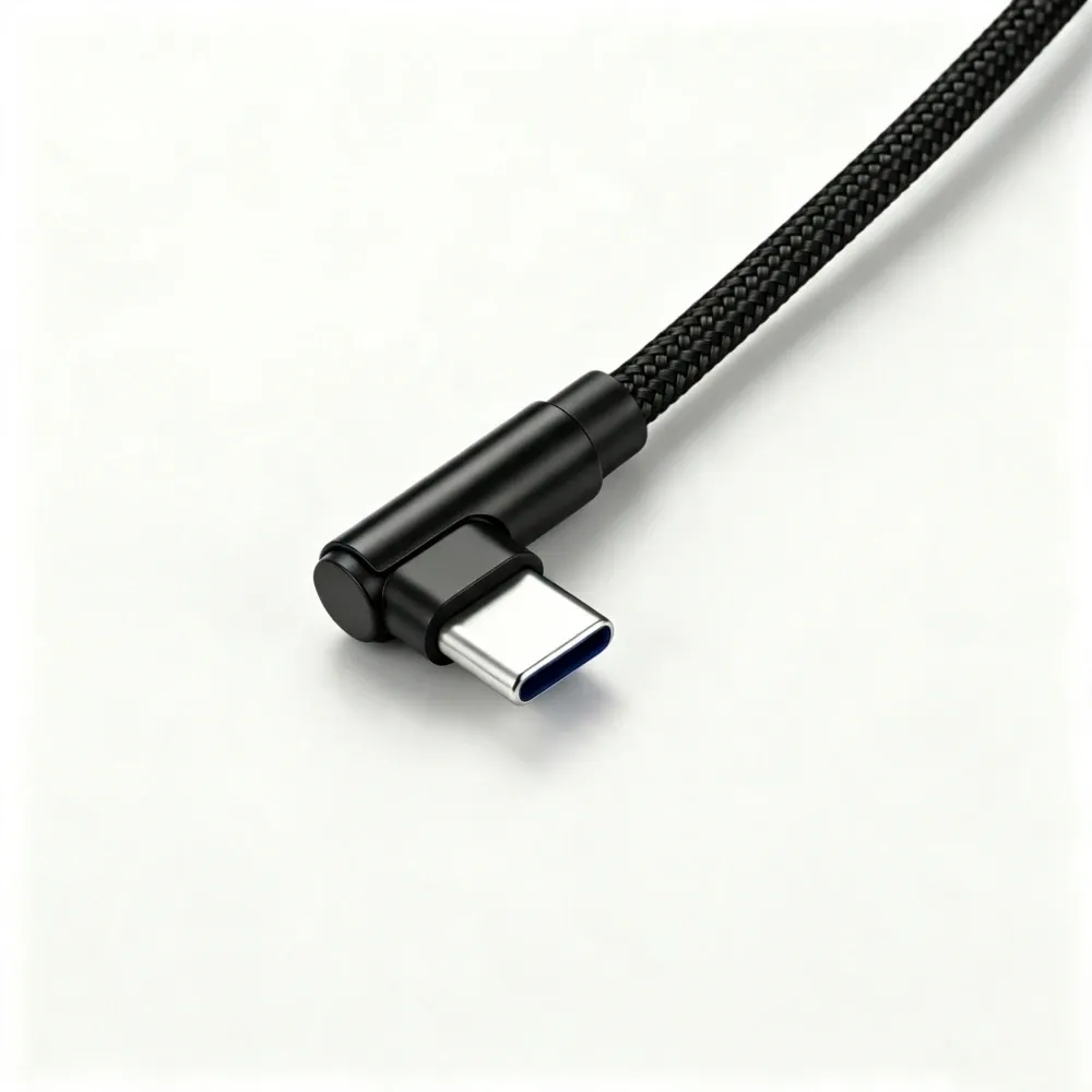 Câble USB-C vers USB-C à charge rapide 4A, 100W, coudé à 90°, tressé, disponible en 0,25 m / 0,5 m / 1 m / 2 m, compatible PD pour iPhone, Samsung, Xiaomi, MacBook 6