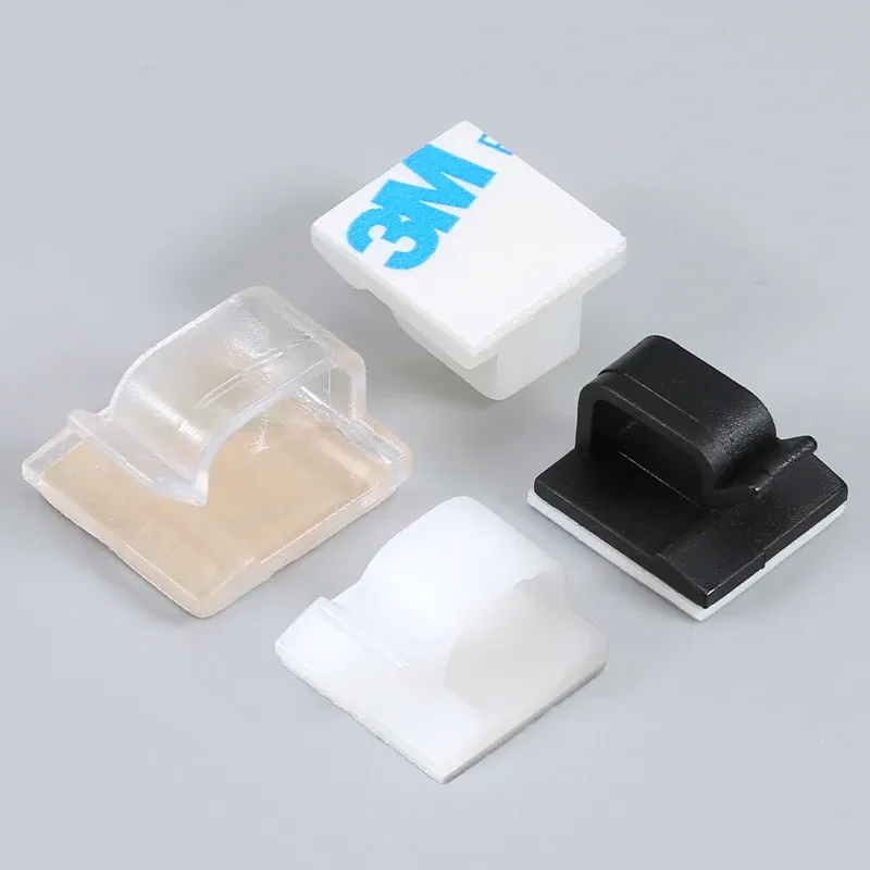 Clips adhésifs 3M pour câbles : organisateur de câbles en nylon PA66 ignifugé UL 94V-2, gestion sécurisée des fils pour bureau, PC, voiture et maison 2