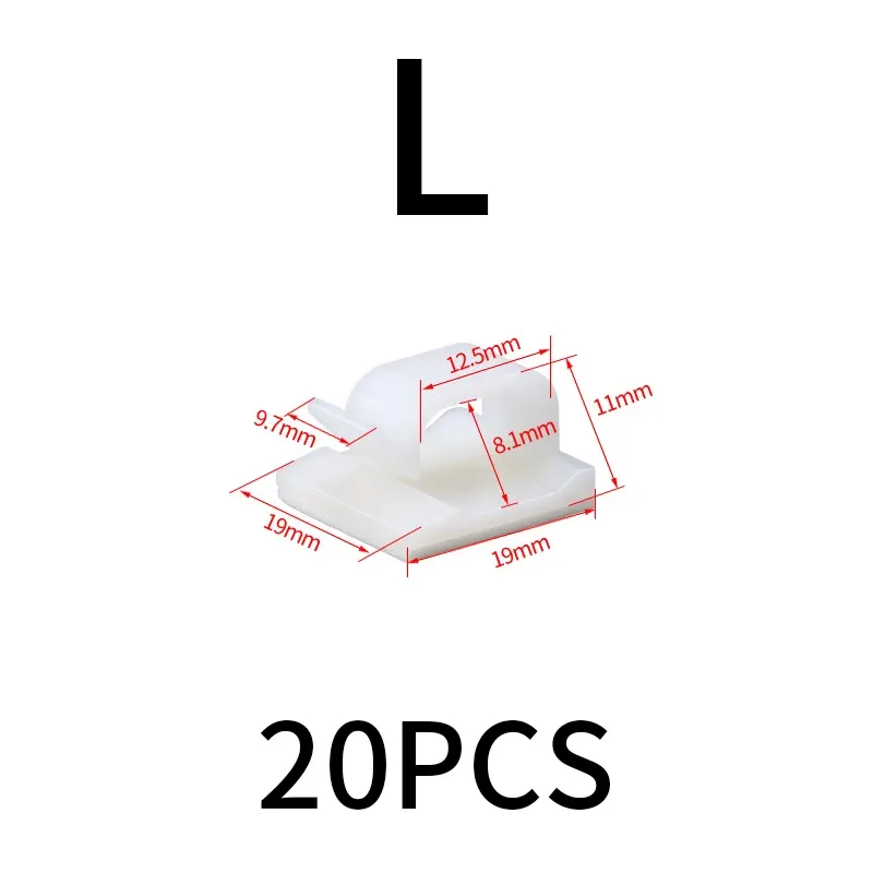Clips adhésifs 3M pour câbles : organisateur de câbles en nylon PA66 ignifugé UL 94V-2, gestion sécurisée des fils pour bureau, PC, voiture et maison 12