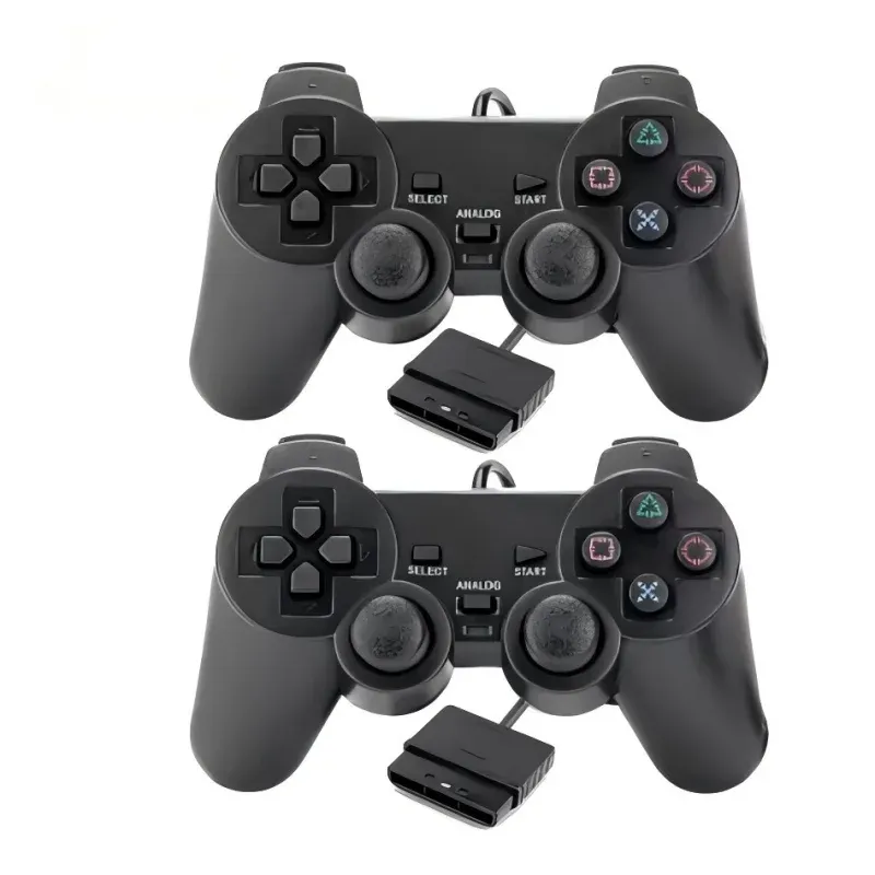 Manette de jeu filaire à vibration pour Sony PlayStation 2 PS2, joystick à vibration simple