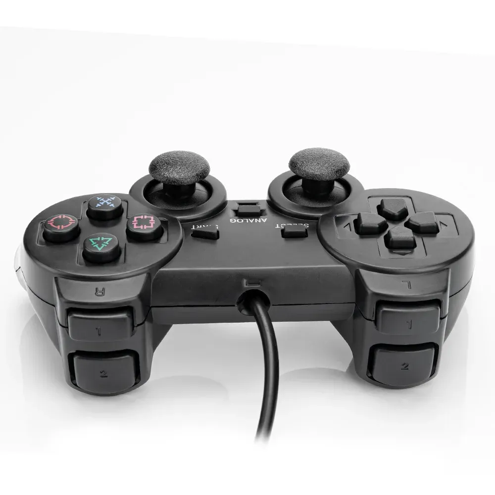 Manette de jeu filaire à vibration pour Sony PlayStation 2 PS2, joystick à vibration simple 4
