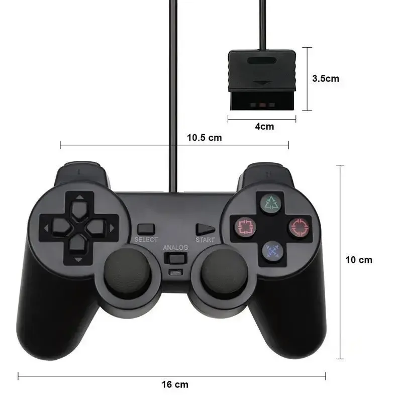 Manette filaire PS2 vue détaillée
