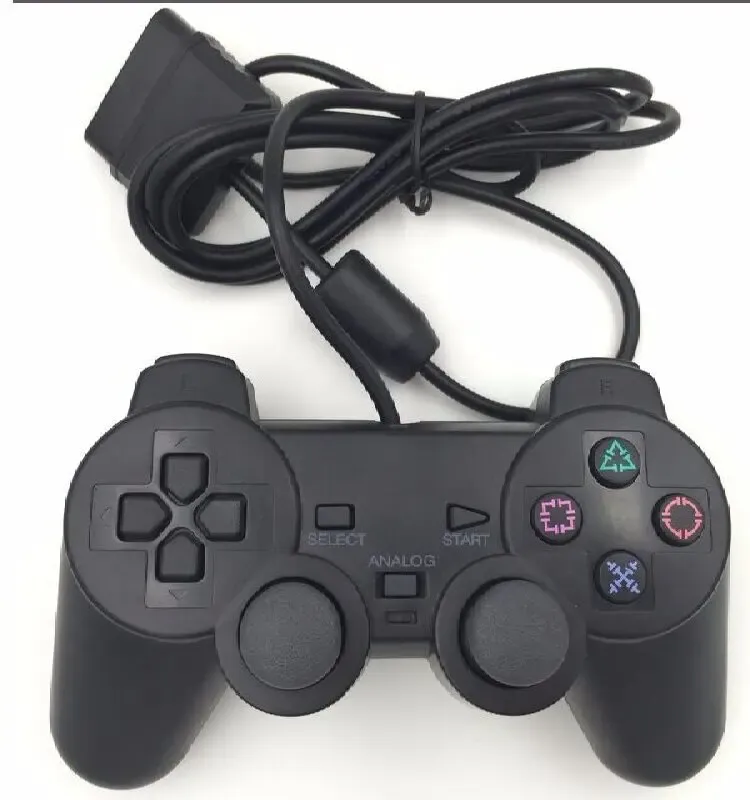 Manette de jeu filaire à vibration pour Sony PlayStation 2 PS2, joystick à vibration simple 8