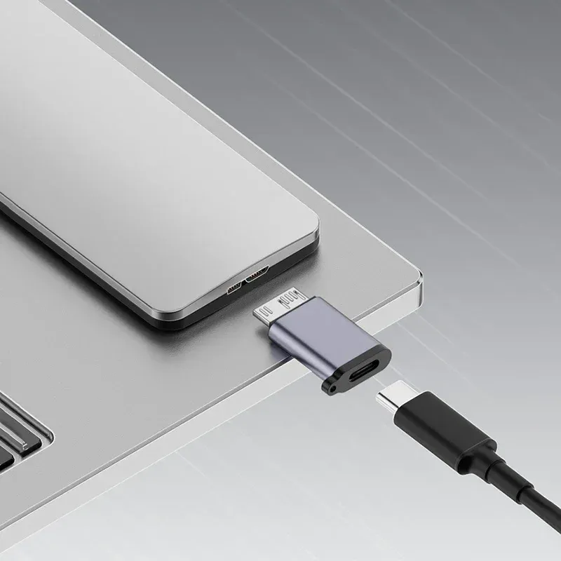 Adaptateur USB 3.0 Micro B mâle vers USB-C femelle pour disque dur externe 3