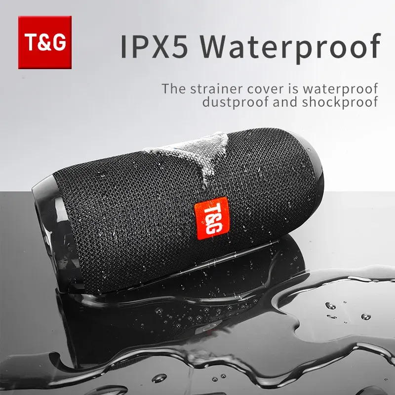 Haut-parleur Bluetooth TG117 portable TWS, enceinte étanche avec son surround stéréo pour usage extérieur, compatible radio FM et carte TF 2