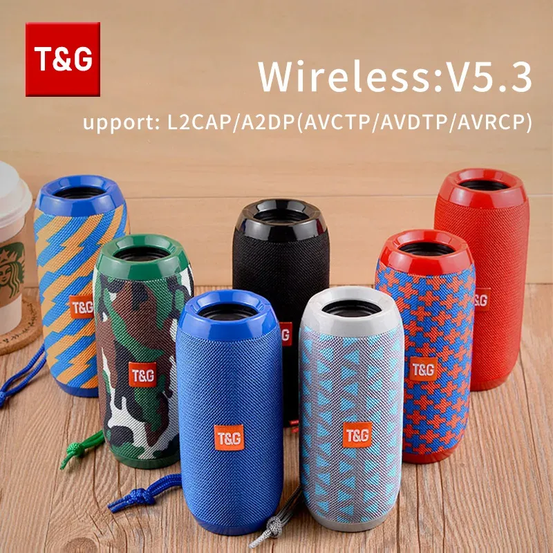 Haut-parleur Bluetooth TG117 portable TWS, enceinte étanche avec son surround stéréo pour usage extérieur, compatible radio FM et carte TF 6