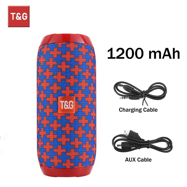 Haut-parleur Bluetooth TG117 portable TWS, enceinte étanche avec son surround stéréo pour usage extérieur, compatible radio FM et carte TF 11