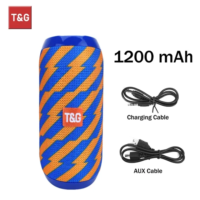Haut-parleur Bluetooth TG117 portable TWS, enceinte étanche avec son surround stéréo pour usage extérieur, compatible radio FM et carte TF 10