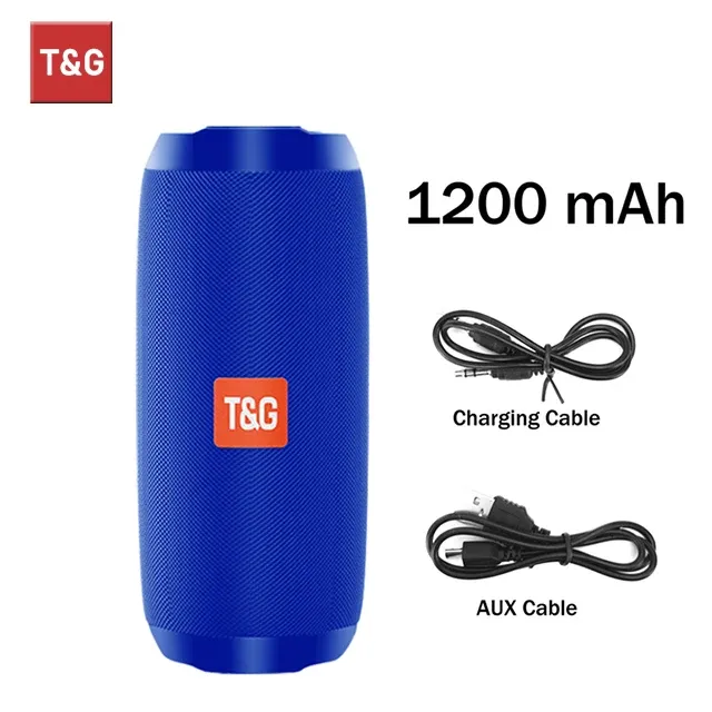 Haut-parleur Bluetooth TG117 portable TWS, enceinte étanche avec son surround stéréo pour usage extérieur, compatible radio FM et carte TF 12
