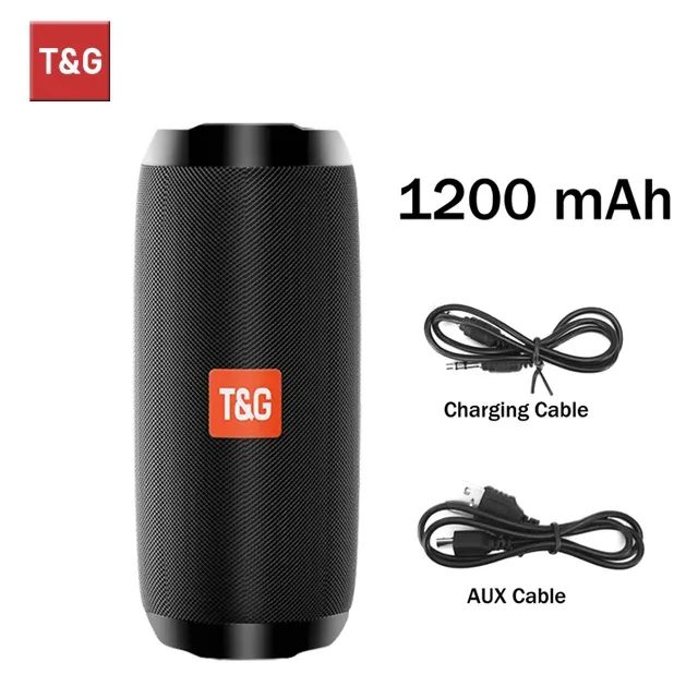 Haut-parleur Bluetooth TG117 portable TWS, enceinte étanche avec son surround stéréo pour usage extérieur, compatible radio FM et carte TF 8