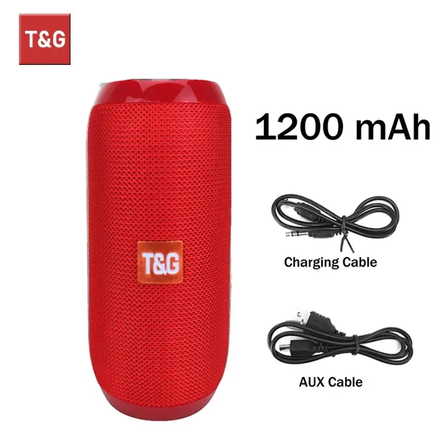 Haut-parleur Bluetooth TG117 portable TWS, enceinte étanche avec son surround stéréo pour usage extérieur, compatible radio FM et carte TF 7