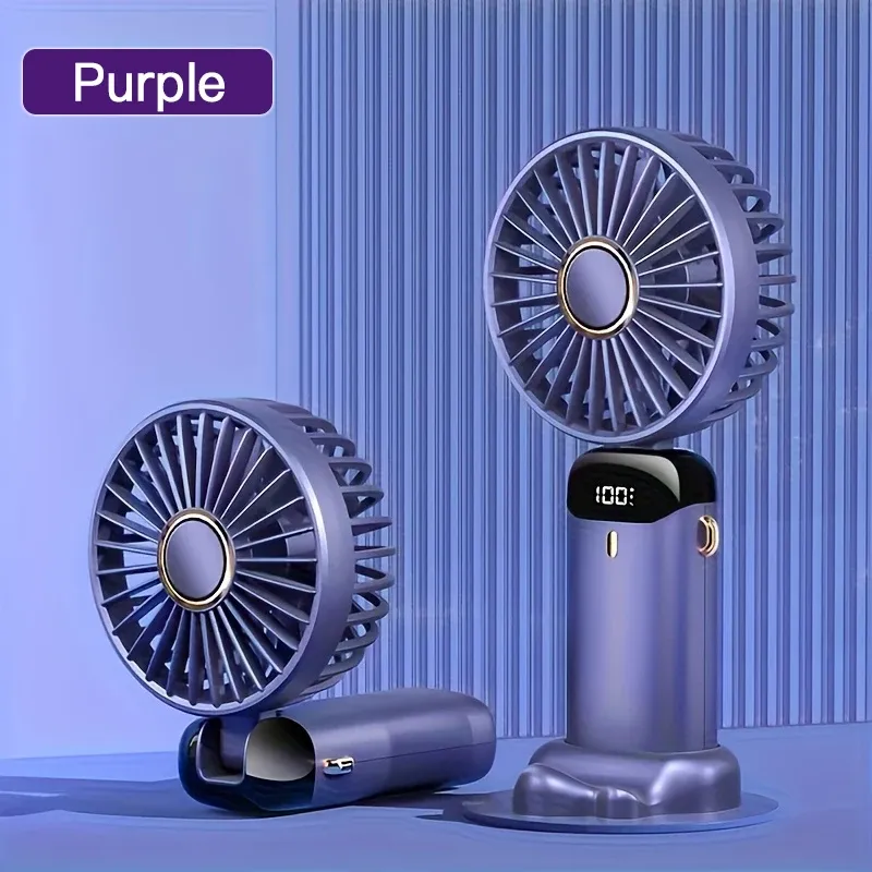 Mini Ventilateur Portable Pliable à 6 Vitesses, Rechargeable par USB avec LED, Silencieux, Idéal pour le Bureau, la Chambre, le Voyage et le Camping 10