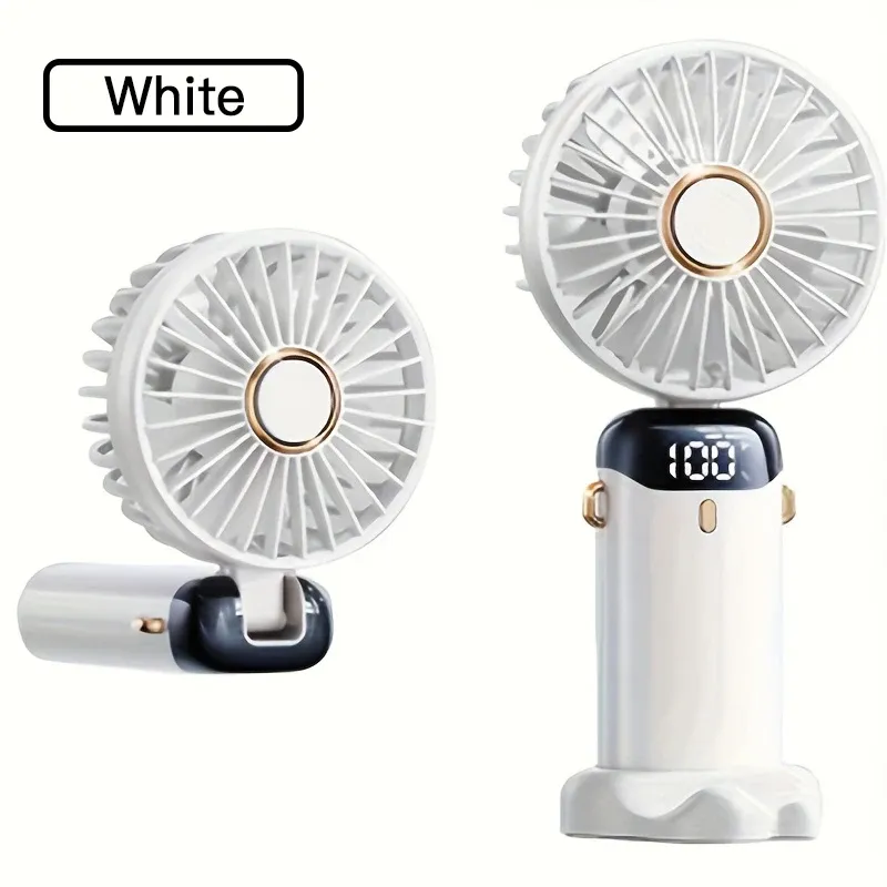 Mini Ventilateur Portable Pliable à 6 Vitesses, Rechargeable par USB avec LED, Silencieux, Idéal pour le Bureau, la Chambre, le Voyage et le Camping 8