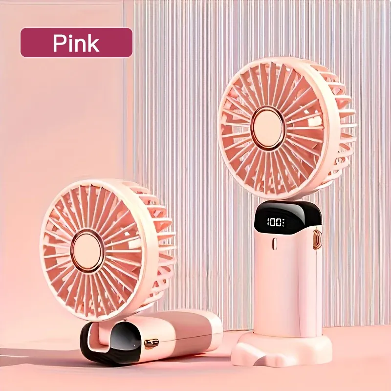 Mini Ventilateur Portable Pliable à 6 Vitesses, Rechargeable par USB avec LED, Silencieux, Idéal pour le Bureau, la Chambre, le Voyage et le Camping 7