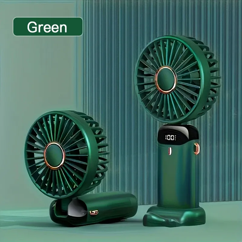 Mini Ventilateur Portable Pliable à 6 Vitesses, Rechargeable par USB avec LED, Silencieux, Idéal pour le Bureau, la Chambre, le Voyage et le Camping 9