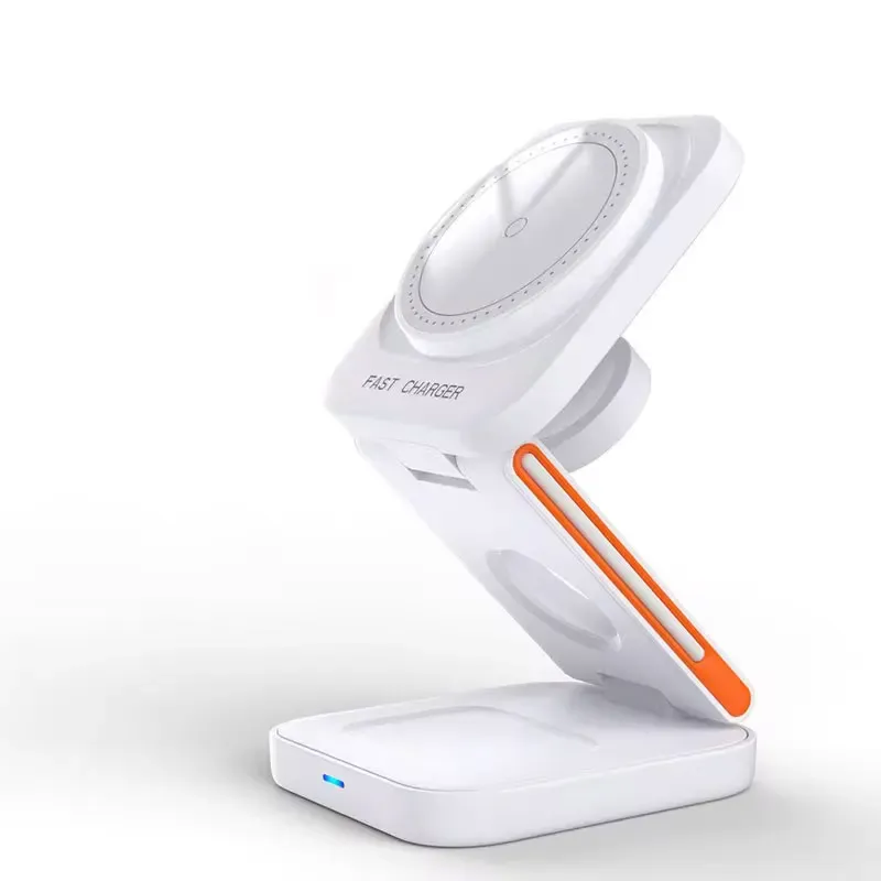 Station de charge pliable 3 en 1, chargeur sans fil magnétique rapide, support pour iPhone 17, 16, 15, 14, 13, 12, Apple Watch 8, 7, 6 et AirPods Pro 10