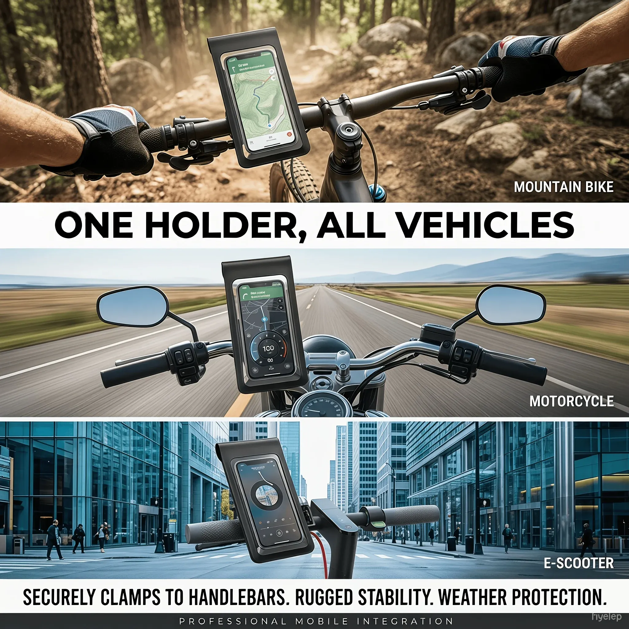 Support de téléphone rotatif 360° étanche pour le cyclisme en extérieur 4