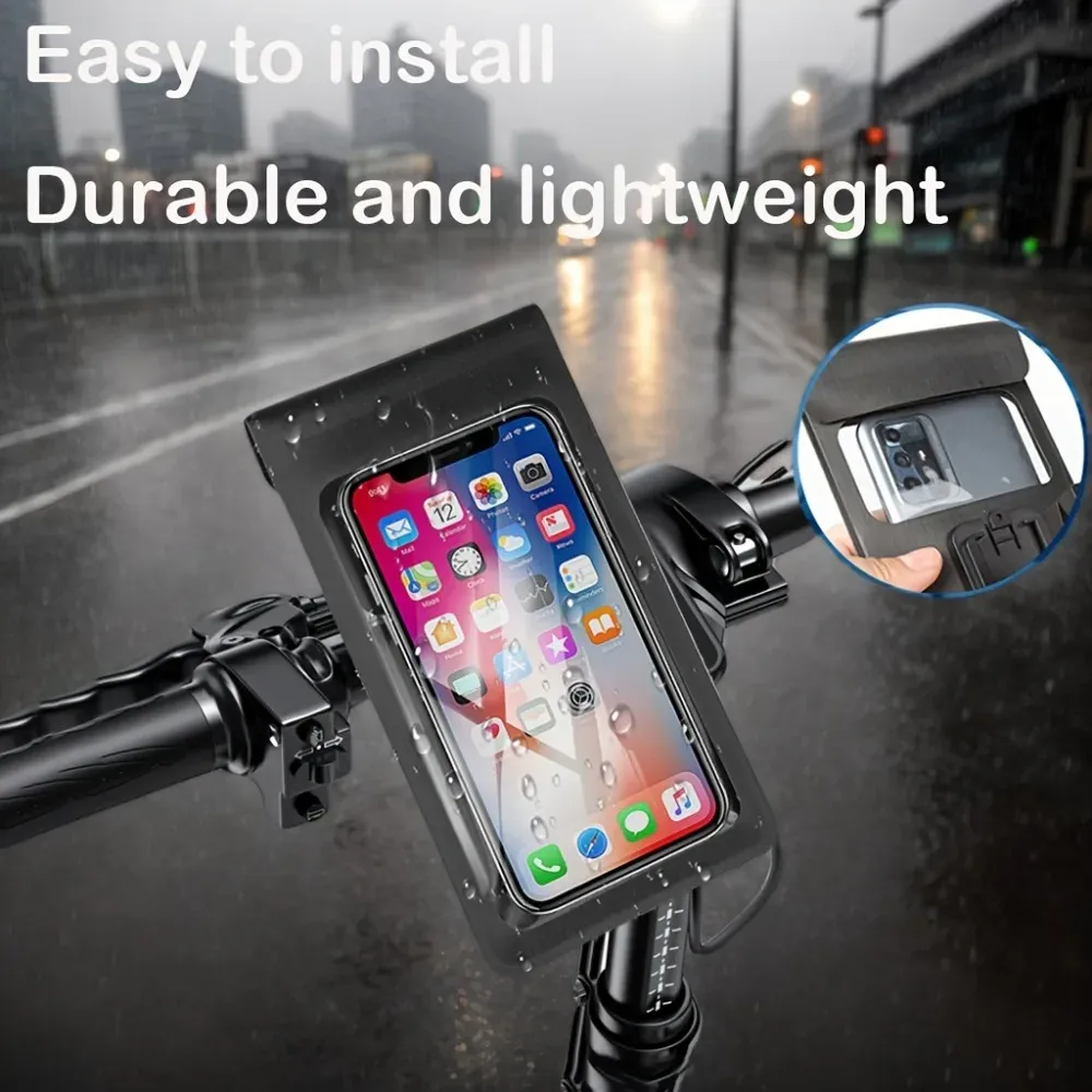 Support de téléphone rotatif et étanche pour vélo, vue d'ensemble