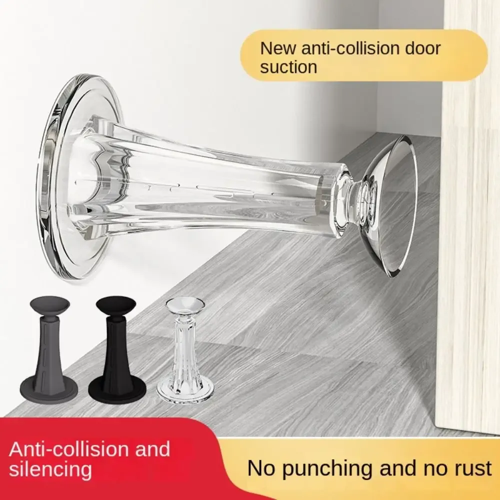 Butée de porte sans perçage, anti-collision silencieuse, support de porte auto-adhésif, ventouse de porte en silicone, protège-murs