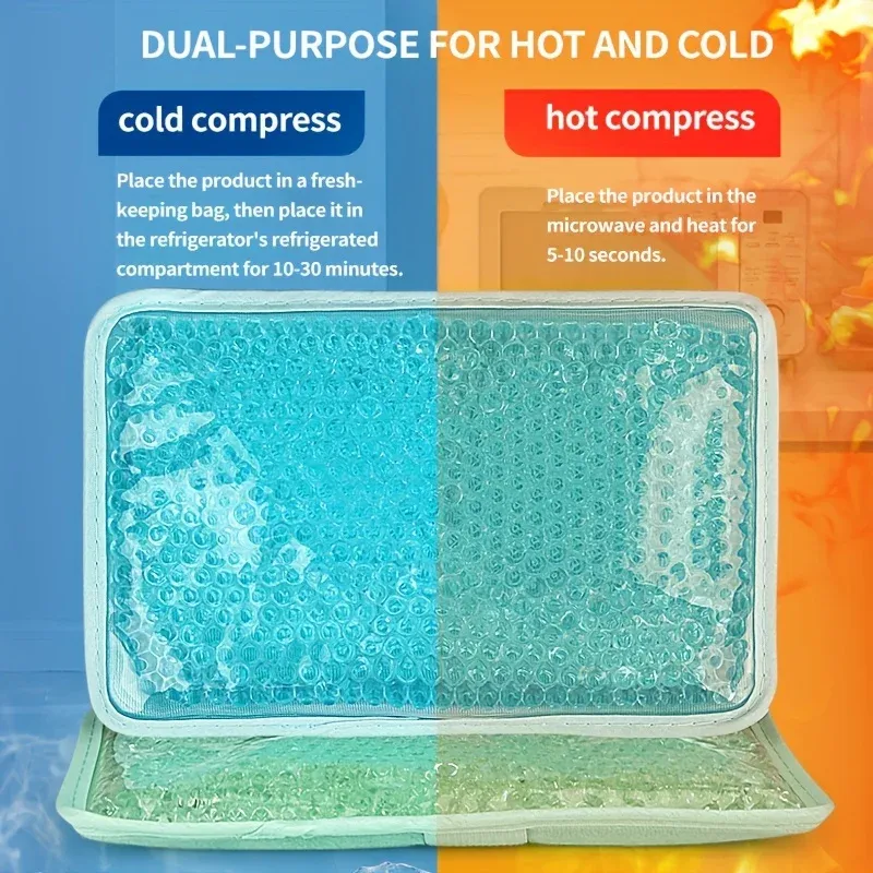 Poche de gel chaud et froid double face en PVC avec sangle, réutilisable et portable, coloris assortis, emballage individuel 5