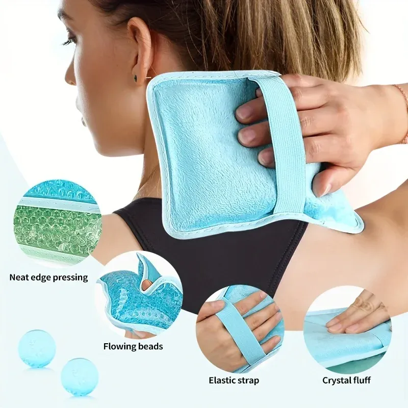 Bouillotte de gel, en situation d'utilisation