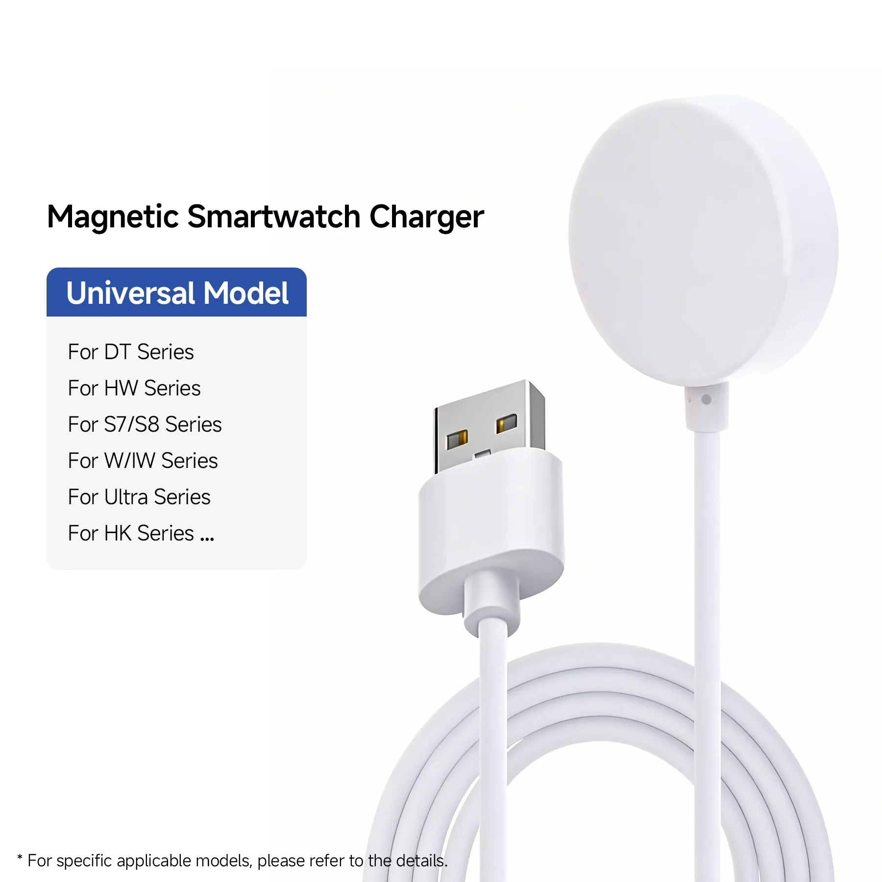 Câble de charge magnétique pour S8 Pro/DT3/S8 PRO MAX/S7 Pro/DT7, chargeur sans fil universel compatible avec plusieurs modèles de montre connectée, 5V/1A - Image 1