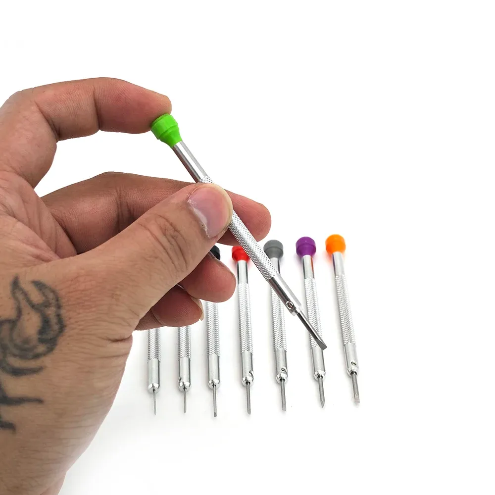 Jeu de petits tournevis plats pour montres, 8 pièces, pour la réparation et l'entretien de précision, outils professionnels pour horloger 5
