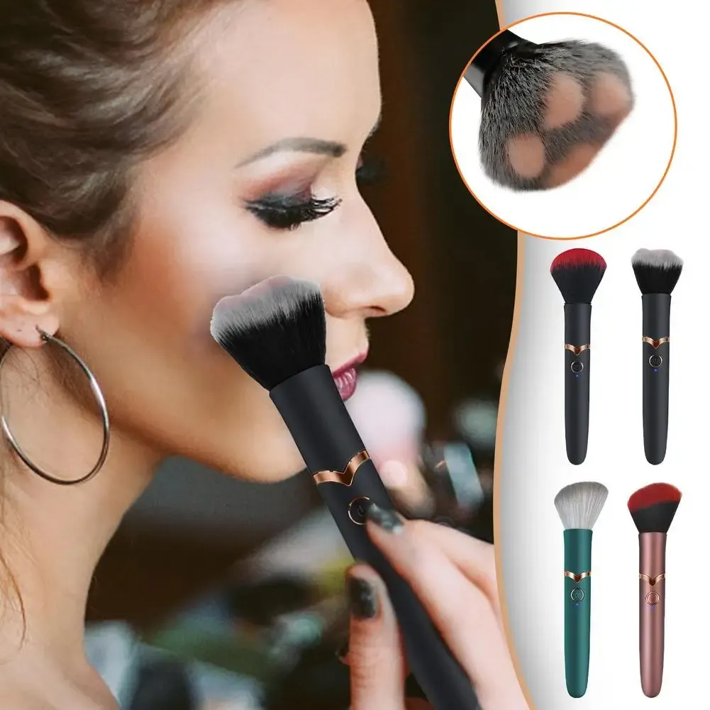 Brosse de maquillage électrique multifonction, douce et moelleuse, portable, avec vibrations, rechargeable - Image 1