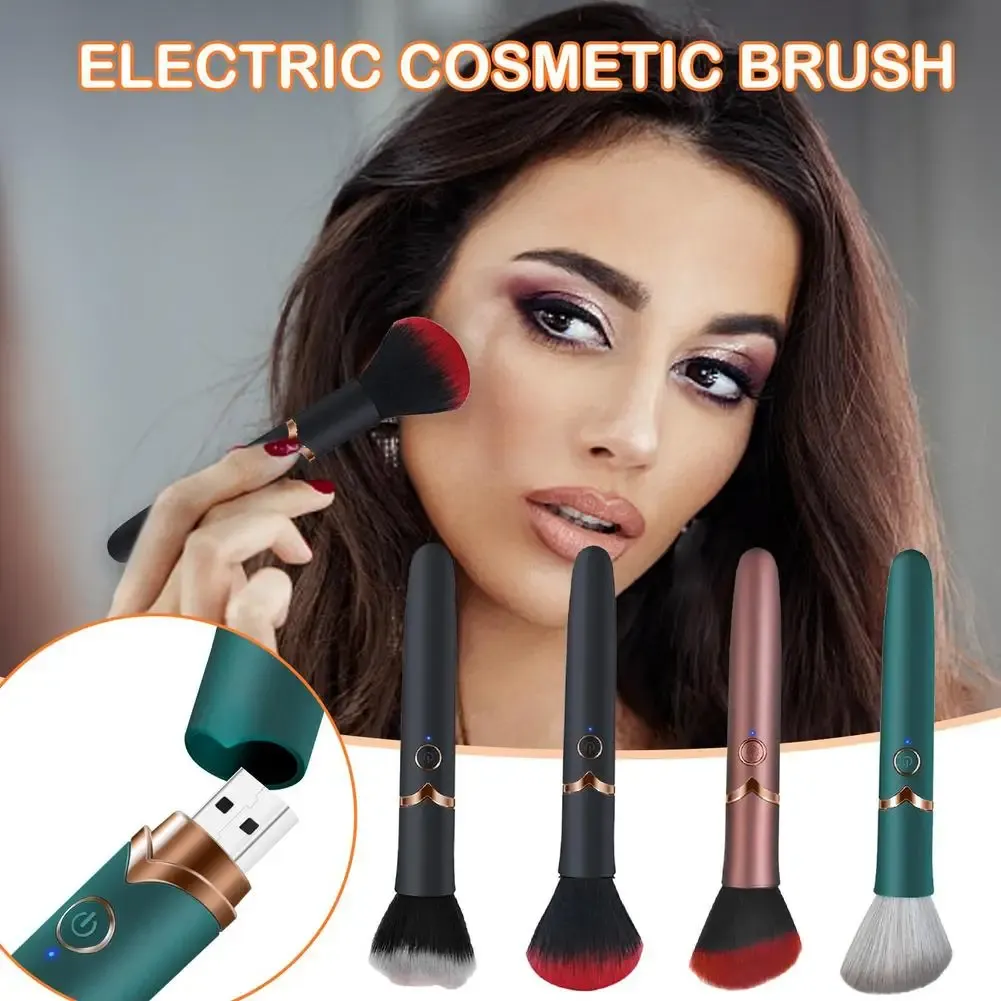 Brosse de maquillage électrique multifonction, douce et moelleuse, portable, avec vibrations, rechargeable 3