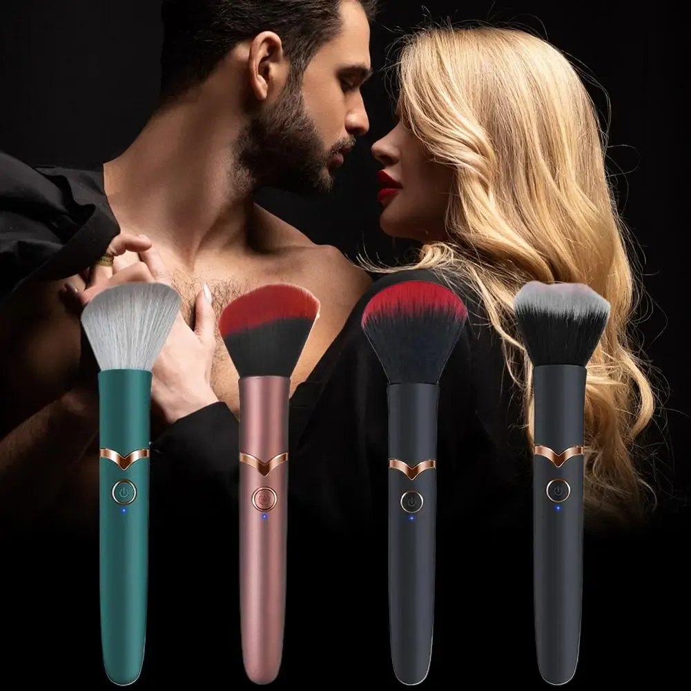 Brosse de maquillage électrique multifonction, douce et moelleuse, portable, avec vibrations, rechargeable 2