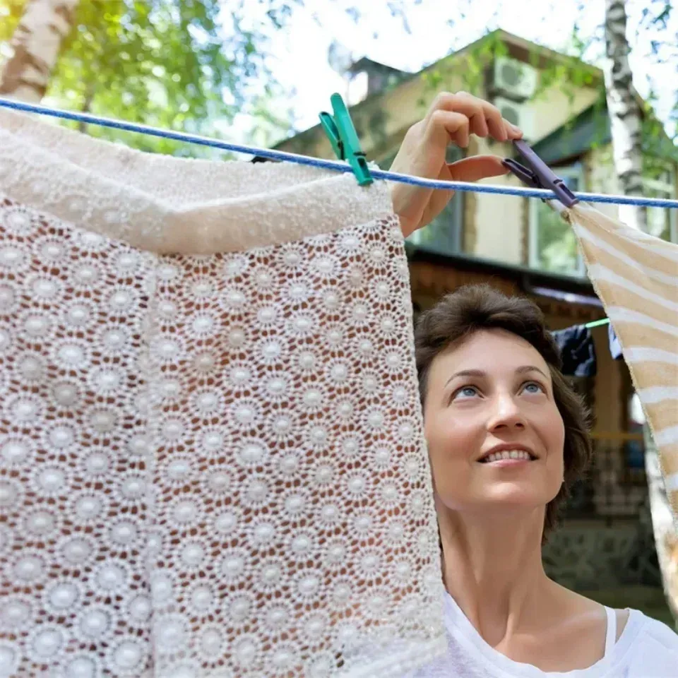 Corde à linge en acier, détail du revêtement