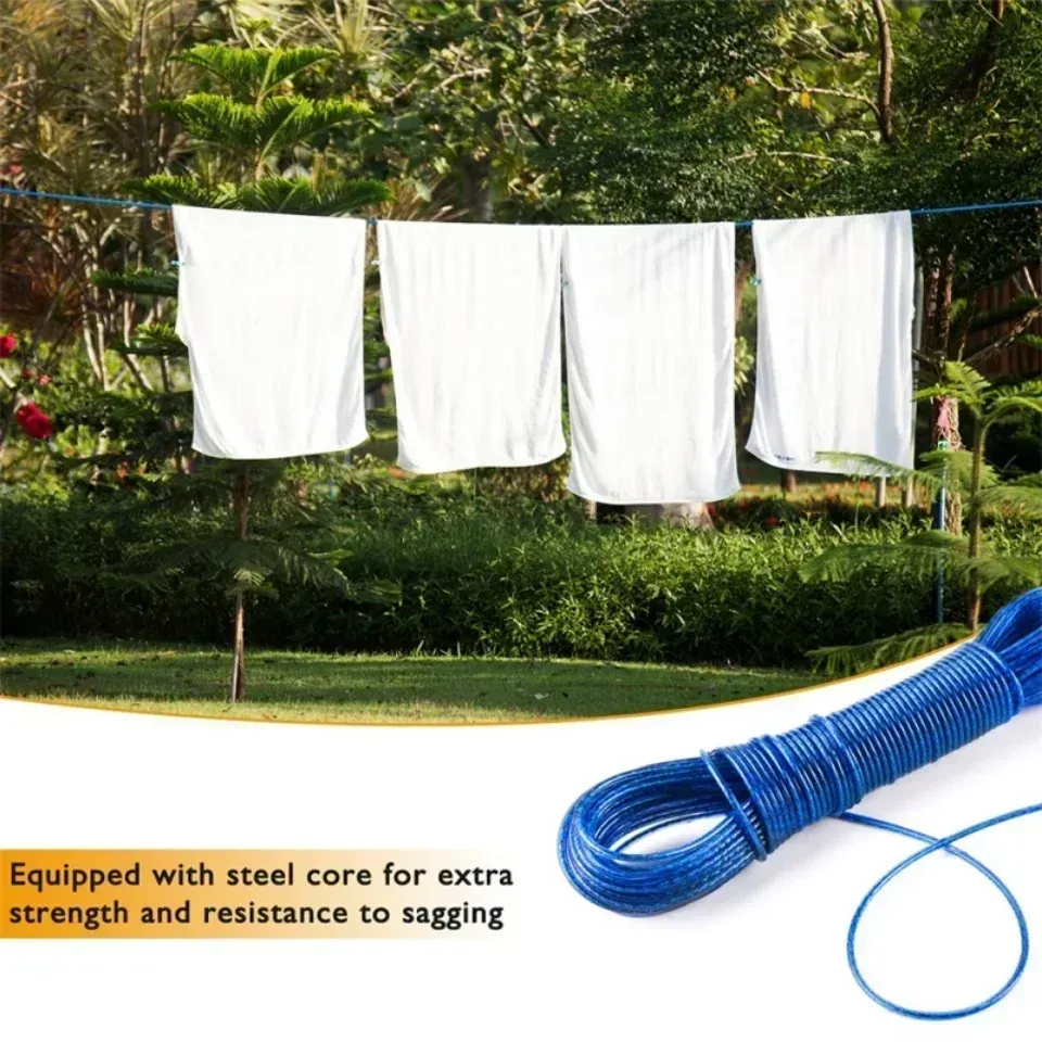 Corde à linge en acier, sur balcon