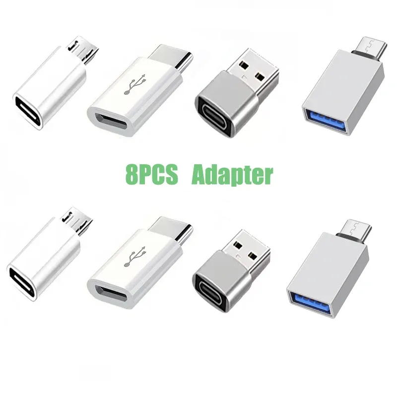 Ensemble de 8 adaptateurs USB-C, vue d'ensemble