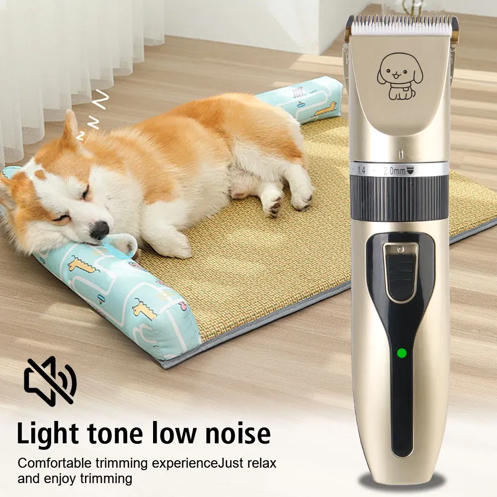 Tondeuse électrique pour animaux de compagnie avec ciseaux, kit de toilettage pour lapins, chiens et chats 5