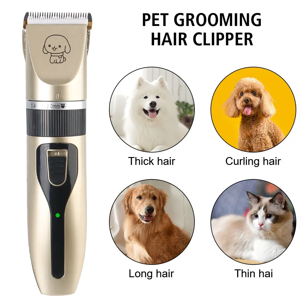 Tondeuse électrique pour animaux de compagnie avec ciseaux, kit de toilettage pour lapins, chiens et chats 6