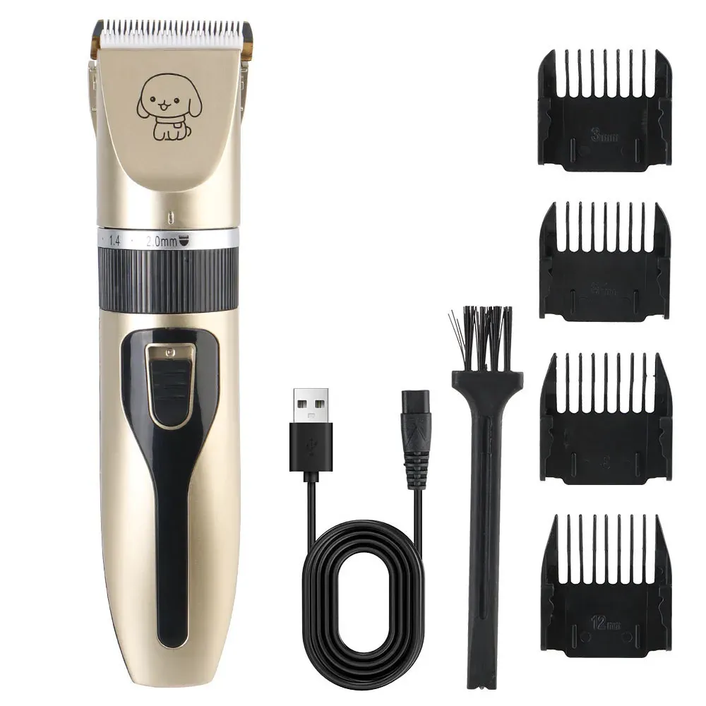 Tondeuse électrique pour animaux de compagnie avec ciseaux, kit de toilettage pour lapins, chiens et chats 7